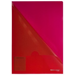 Папка-уголок жесткая, непрозрачная (тонированная), А4, BRAUBERG "UNIVERSAL", красная, 0,18 мм, 273058 - фото 3