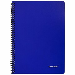 Тетрадь обложка пластик, А5, 80 л., спираль пластик, клетка, BRAUBERG "Metropolis", синий, 404744 - фото 2