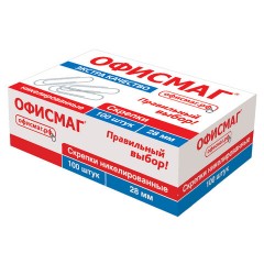Скрепки ЭКСТРА ОФИСМАГ 28 мм никелированные 100 штук, 271315 - фото 2