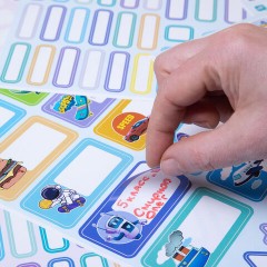 Наклейки бумажные для маркировки ПОДПИШУ ВСЕ для мальчиков, НАБОР 4 листа А5, 113 наклеек, HATBER - фото 7