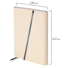 Ежедневник недатированный А5 145х213 мм BRAUBERG "Vogue", под кожу, магнитный клапан, 160 л., бежевый, 116226 - фото 2