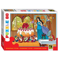 Пазл картонный 80 элементов, "Любимые герои", АССОРТИ, поле 23х16,5 см, STEP PUZZLE - фото 3