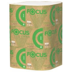 Полотенца бумажные 250 шт., FOCUS (Система H3) Eco, 1 слой, белые, КОМПЛЕКТ 15 пачек, 23х23 см, V-сложение, 5083741 - фото 2