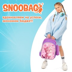 Рюкзак SNOOBAG (СНУБЭГ) MIND с пеналом в комплекте, 2 отделения, "Озорной котик", 40х28х18 см, 274443 - фото 18