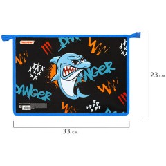 Папка для тетрадей ПИФАГОР А4, 1 отделение, картон/пластик, на молнии, "Angry shark", 272129 Папка для тетрадей ПИФАГОР А4, 1 отделение, картон/пластик, на молнии, "Angry shark", 272129 - фото 5