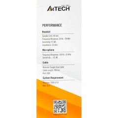 Наушники с микрофоном (гарнитура) A4TECH HU-7P, проводные, 2 м, USB, черные, 1379906 - фото 6