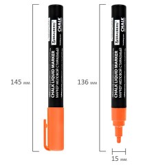Маркер меловой CHALK LIQUID MARKER, ОРАНЖЕВЫЙ, 3 мм, стираемый, BRAUBERG "CHALK", 152591 - фото 8