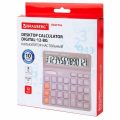 Калькулятор настольный BRAUBERG DIGITAL-12-BG (151х152 мм), 12 разрядов, двойное питание, БЕЖЕВЫЙ, 272970 Калькулятор настольный BRAUBERG DIGITAL-12-BG (151х152 мм), 12 разрядов, двойное питание, БЕЖЕВЫЙ, 272970 - фото 2