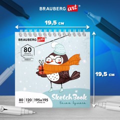Скетчбук, белая бумага 120 г/м2 195х195 мм, 80 л., гребень, твердая обложка, BRAUBERG ART DEBUT, 112991 Скетчбук, белая бумага 120 г/м2 195х195 мм, 80 л., гребень, твердая обложка, BRAUBERG ART DEBUT, 112991 - фото 13