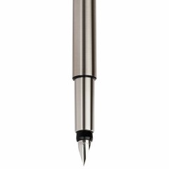 Ручка перьевая PARKER "Vector Stainless Steel", корпус серебристый, детали из нержавеющей стали, синяя, S0029690 - фото 3