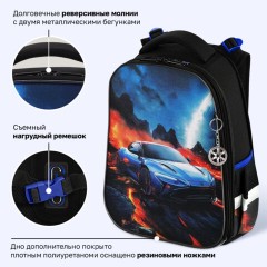 Ранец BRAUBERG PREMIUM, 2 отделения, с брелоком, "Звезда ралли", объемный дизайн, 38х29х16 см, 274394 - фото 16