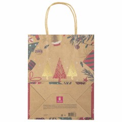 Пакет подарочный КОМПЛЕКТ 10 штук новогодний 18x10x23 см, "Merry Christmas", ЗОЛОТАЯ СКАЗКА, 592125 - фото 4