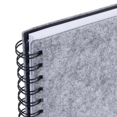 Ежедневник недатированный, А5, 135х210 мм, BRAUBERG "Felt", на гребне, войлок, застежка на кнопке, 160 л., серый, 117133 - фото 4