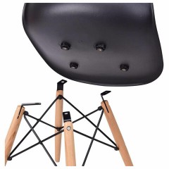 Стулья BRABIX "Eames CF-010", КОМПЛЕКТ 4 шт., пластик черный, опоры дерево/металл, 532631, 2033A - фото 9