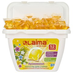 Капсулы для стирки белья концентрат 3 в 1 с кондиционером АРОМАМАГИЯ, 52 шт., LAIMA, 608265