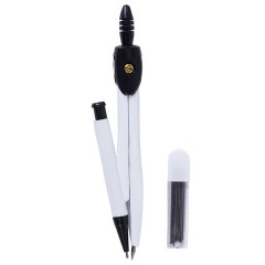 Готовальня ПИФАГОР, 8 предметов: циркуль 120 мм, чертежные принадлежности, металлический пенал, 210859 - фото 2