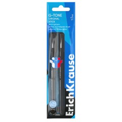 Ручки гелевые для ЕГЭ и ОГЭ ERICH KRAUSE G-Tone Stick Original, 0,5 мм, ЧЕРНЫЕ, набор 2 штуки, 39516 - фото 3