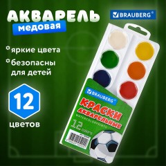 Краски акварельные BRAUBERG 12 цветов "Футбол", медовые, круглые кюветы, 192565 Краски акварельные BRAUBERG 12 цветов "Футбол", медовые, круглые кюветы, 192565 - фото 6