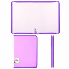 Папка объемная на молнии пластиковая BRAUBERG PASTEL, А4, 330х240 мм, 600 мкм, цвет лиловый, 271971 Папка объемная на молнии пластиковая BRAUBERG PASTEL, А4, 330х240 мм, 600 мкм, цвет лиловый, 271971 - фото 2
