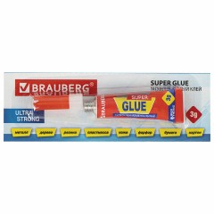 Клей моментальный (суперклей) BRAUBERG, 3 г, ПРОЧНЫЙ, отрывная мультикарта, 605566 Клей моментальный (суперклей) BRAUBERG, 3 г, ПРОЧНЫЙ, отрывная мультикарта, 605566 - фото 3