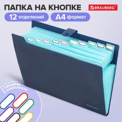 Папка-органайзер на кнопке 12 отделений, BRAUBERG "Extra", А4, синяя с голубым, 271933 Папка-органайзер на кнопке 12 отделений, BRAUBERG "Extra", А4, синяя с голубым, 271933 - фото 9