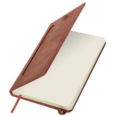 Ежедневник датированный 2026, А5, 138x213 мм, BRAUBERG "Optimal", под кожу, резинка, держатель для ручки, коричневый, 117468 - фото 4