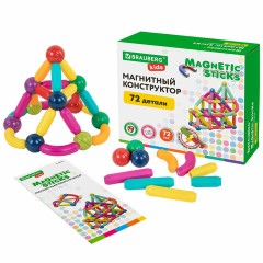 Магнитный конструктор MAGNETIC STICKS, 72 магнитные детали, BRAUBERG KIDS, 665722 Магнитный конструктор MAGNETIC STICKS, 72 магнитные детали, BRAUBERG KIDS, 665722 - фото 2