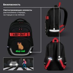 Рюкзак BRAUBERG MOTION, 2 отделения, 3 кармана, "Капибара", СВЕТЯЩИЙСЯ, 41х28х17 см, 272032 - фото 16