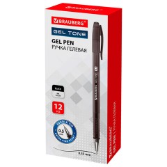 Ручка гелевая BRAUBERG "Gel Tone", ЧЕРНАЯ, корпус тонированный, игольчатый узел 0,5 мм, линия письма 0,35 мм, 141517 - фото 7