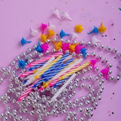 Набор свечей для торта 24 шт., 6 см, 24 держателя, ЗОЛОТАЯ СКАЗКА, в блистере, 591445 - фото 14