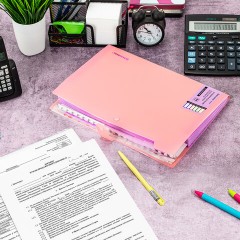 Папка-органайзер на кнопке 12 отделений, BRAUBERG "Extra", А4, персиковая с лавандовым, 271931 Папка-органайзер на кнопке 12 отделений, BRAUBERG "Extra", А4, персиковая с лавандовым, 271931 - фото 8