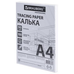 Калька А4 ВЫСОКОЙ ПРОЗРАЧНОСТИ, ПЛОТНАЯ, для печати и творчества, 90 г/м2, 100 листов, BRAUBERG, 116643 - фото 6
