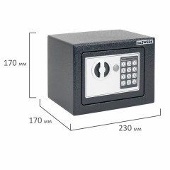 Сейф мебельный DASWERK SC-170EL (170х230х170 мм), электронный замок, графит, 291338 - фото 4