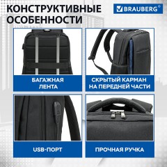 Рюкзак BRAUBERG FUNCTIONAL с отделением для ноутбука, USB-порт, багажная лента, Firm, 43x30x15 см, 272576 Рюкзак BRAUBERG FUNCTIONAL с отделением для ноутбука, USB-порт, багажная лента, Firm, 43x30x15 см, 272576 - фото 19