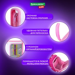 Папка для труда на молнии BRAUBERG KIDS А4, 1 отделение, прозрачная, органайзер, "Tiny cutie", 273397 - фото 10