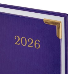 Ежедневник датированный 2026, А5, 138x213 мм, BRAUBERG "Senator", под кожу, фиолетовый, 117093 - фото 3