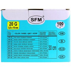 Иглы-бабочки для вливания в малые вены SFM 0,9 х 19 - 20G, КОМПЛЕКТ 100 штук, LUER - фото 3