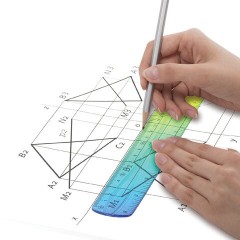 Линейка 20 см гибкая BRAUBERG GRADE, пластиковая, зелено-синий градиент, европодвес, 210908 - фото 3