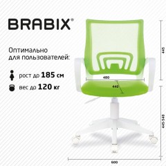 Кресло BRABIX "Fly MG-396W", с подлокотниками, пластик белый, сетка, салатовое, 532403, MG-396W_532403 Кресло BRABIX "Fly MG-396W", с подлокотниками, пластик белый, сетка, салатовое, 532403, MG-396W_532403 - фото 12