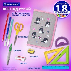 Пенал BRAUBERG, 1 отделение, полиэстер, 21х14 см, "Cat patches", 272327 Пенал BRAUBERG, 1 отделение, полиэстер, 21х14 см, "Cat patches", 272327 - фото 9