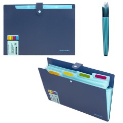 Папка-органайзер на кнопке 5 отделений, BRAUBERG "Extra", А4, синяя с голубым, 274096 - фото 6