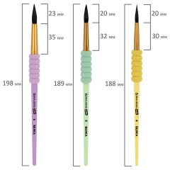 Кисти c EVA-вставкой БЕЛКА набор 6 шт. (круглые №1, 2, 3, 4, 5, 6), блистер, BRAUBERG KIDS, 201093 - фото 9