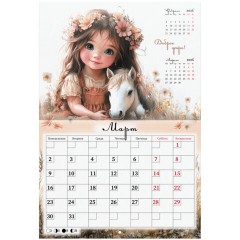 Календарь-планер настенный перекидной на 2026 г., BRAUBERG, 12 листов, 29,5х21,3 см, "Sweet pony", 116948 - фото 6
