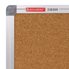 Доска пробковая для объявлений 90х120 см, алюминиевая рамка, BRAUBERG Extra, 238309 - фото 4
