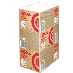 Полотенца бумажные 200 шт., FOCUS (Система H2) Premium, 2-слойные белые, КОМПЛЕКТ 12 пачек, 24х20 см, Z-сложение, 5083775 - фото 2