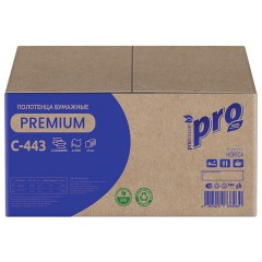 Полотенца бумажные 190 шт., PROtissue (H2) PREMIUM, 2-слойные, белые, КОМПЛЕКТ 21 пачка, 24х21,5 см, Z-сложение, С443 - фото 4