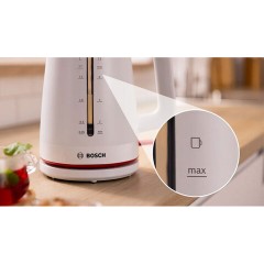 Чайник BOSCH TWK3M121, 1,7 л, 2400 Вт, закрытый нагревательный элемент, пластик, белый - фото 4