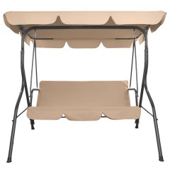 Качели садовые NOSTRESS (НОСТРЕСС) COMFORT SC-003, 3 места, Ш170хГ110хВ153 см, мягкое сиденье, бежевый, 680052 - фото 3