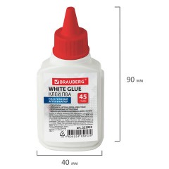 Клей ПВА BRAUBERG (бумага, картон, дерево), 45 г, 222923 - фото 6
