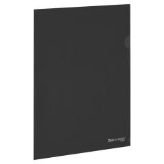 Папка-уголок жесткая прозрачная А4 BRAUBERG UNIVERSAL, черная, 0,15 мм, со штрихкодом, 273051